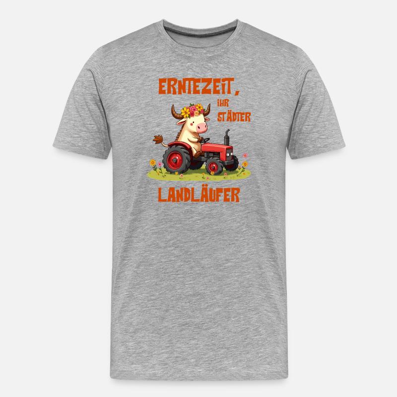 Erntezeit Landläufer - Männer Premium Bio T-Shirt - Grau meliert
