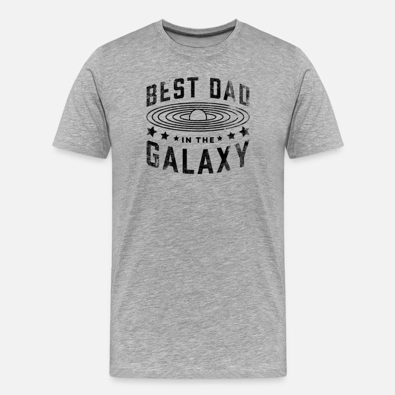Bester Vater der Galaxis - Männer Premium Bio T-Shirt - Grau meliert