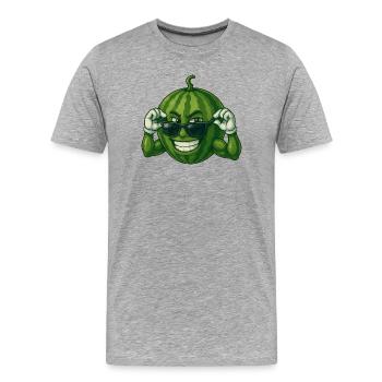 Coole Sommer Sonnenbrille Fruchtig Abenteuer  - Männer Premium Bio T-Shirt - Grau meliert - Vorne - Damien (186cm)