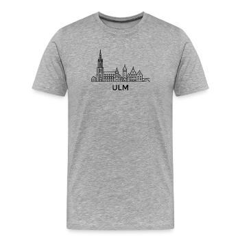 Ulm - T-shirt bio Premium Homme - gris chiné - Devant - Damien (186cm)
