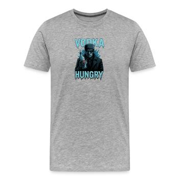 Vodka Hungry – Frosty Look - Men's Premium Organic T-Shirt - heather grey - Front - Damien (186cm)
