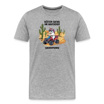 Wüsten-Einhorn - Männer Premium Bio T-Shirt - Grau meliert - Vorne - Damien (186cm)