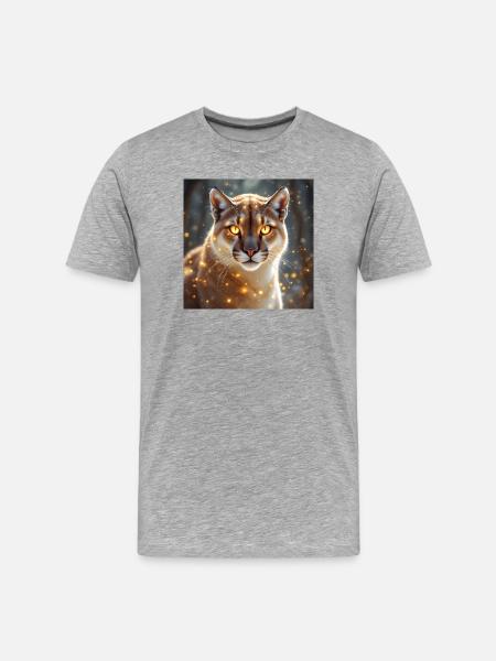 Power Animal Cougar - Men's Premium Organic T-Shirt - heather grey