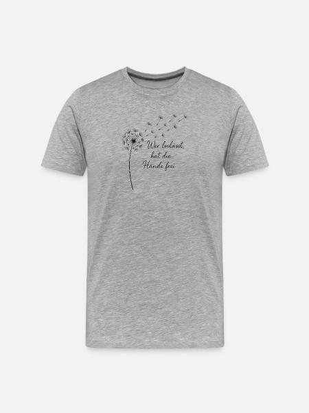 Pusteblume - Männer Premium Bio T-Shirt - Grau meliert