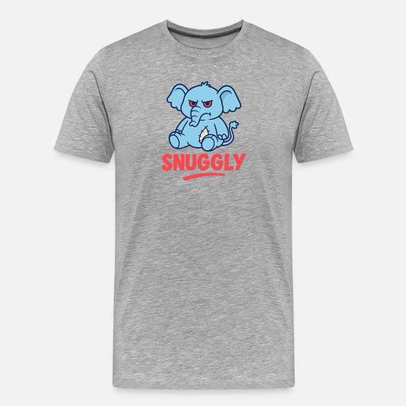 Grumpy Elephant - Men's Premium Organic T-Shirt - heather grey