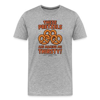 These pretzels - Men's Premium Organic T-Shirt - heather grey - Front - Damien (186cm)