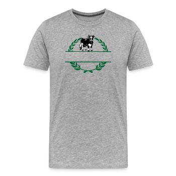 Milchkuh mit eigenem Namen - Männer Premium Bio T-Shirt - Grau meliert - Vorne - Damien (186cm)