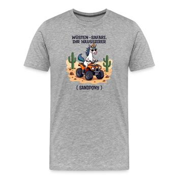 Wüsten-Einhorn - Männer Premium Bio T-Shirt - Grau meliert - Vorne - Damien (186cm)