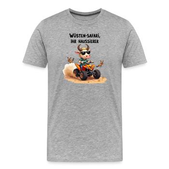 Wüsten - Stier - Männer Premium Bio T-Shirt - Grau meliert - Vorne - Damien (186cm)