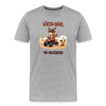 Wüsten - Stier - Männer Premium Bio T-Shirt - Grau meliert - Vorne - Damien (186cm)