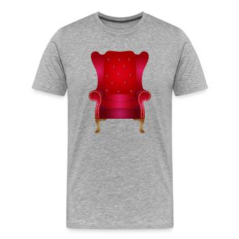 Roter Vintage Ohrensessel – Luxuriöse Eleganz - Männer Premium Bio T-Shirt - Grau meliert - Vorne - Damien (186cm)