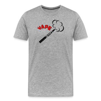 VAPE-Design mit Dampfwolke - Männer Premium Bio T-Shirt - Grau meliert - Vorne - Damien (186cm)