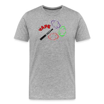 VAPE Dampfwolke Design mit Farbe - Männer Premium Bio T-Shirt - Grau meliert - Vorne - Damien (186cm)