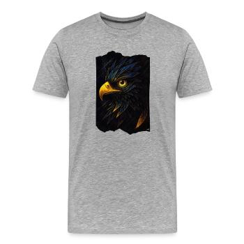 Glowing eagle's head in the dark - Men's Premium Organic T-Shirt - heather grey - Front - Damien (186cm)