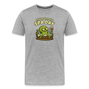 Kraken Spa-Tag - Männer Premium Bio T-Shirt - Grau meliert - Vorne - Damien (186cm)