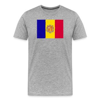 Flagge von Andorra – Symbol der Unabhängigkeit und Tradition - Männer Premium Bio T-Shirt - Grau meliert - Vorne - Damien (186cm)