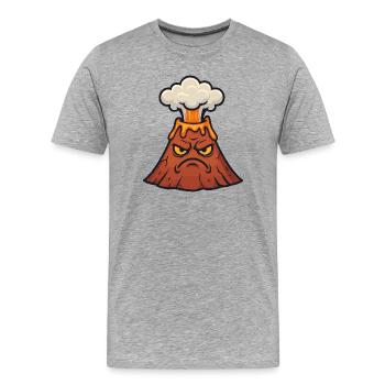 Angry Volcano Cartoon - Men's Premium Organic T-Shirt - heather grey - Front - Damien (186cm)