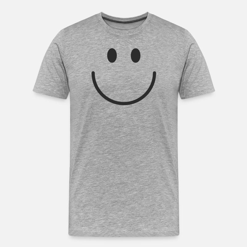 Smiley lachen lächle smile - Männer Premium Bio T-Shirt - Grau meliert