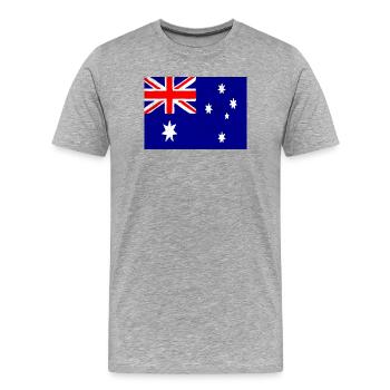 Flagge Australiens – Symbol des Stolzes und der nationalen Einheit - Männer Premium Bio T-Shirt - Grau meliert - Vorne - Damien (186cm)