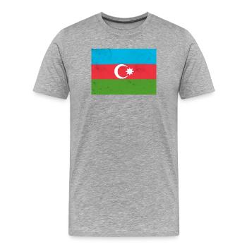 Drapeau de l’Azerbaïdjan – Fierté et identité nationale - T-shirt bio Premium Homme - gris chiné - Devant - Damien (186cm)