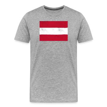 Le drapeau de l’Autriche – un symbole national classique - T-shirt bio Premium Homme - gris chiné - Devant - Damien (186cm)