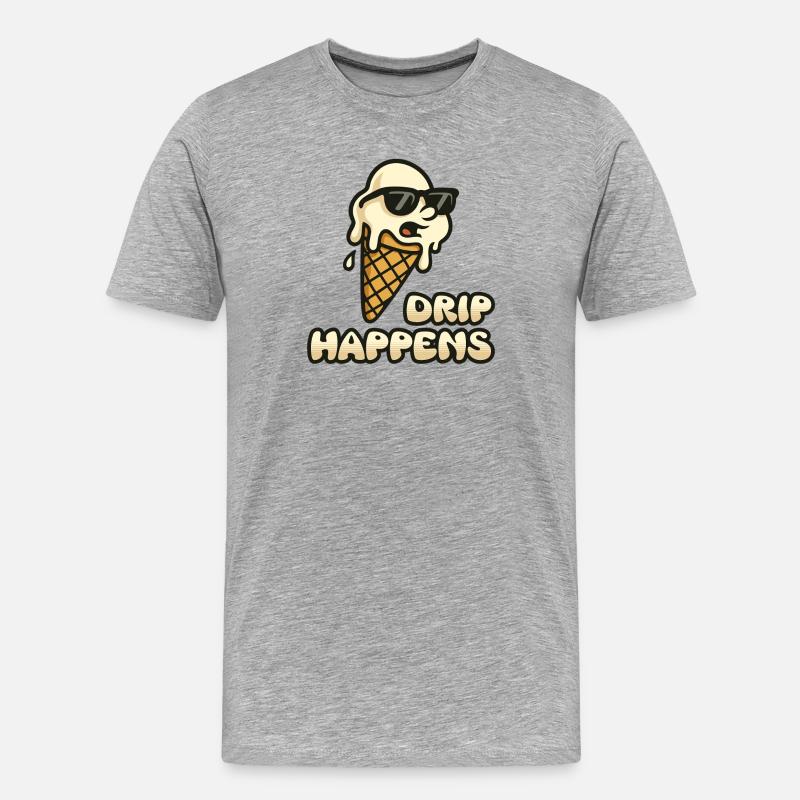 Tropfendes Eis - Männer Premium Bio T-Shirt - Grau meliert