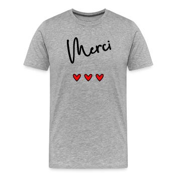 THANK YOU. MISTRESS. MASTER. THANK YOU MISTRESS - Men's Premium Organic T-Shirt - heather grey - Front - Damien (186cm)