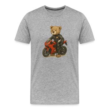 Lord Petzi Racer - Männer Premium Bio T-Shirt - Grau meliert - Vorne - Damien (186cm)