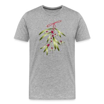 Gui aux baies rouges et arc - T-shirt bio Premium Homme - gris chiné - Devant - Damien (186cm)