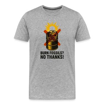 Pas d’avenir lié aux combustibles fossiles - T-shirt bio Premium Homme - gris chiné - Devant - Damien (186cm)