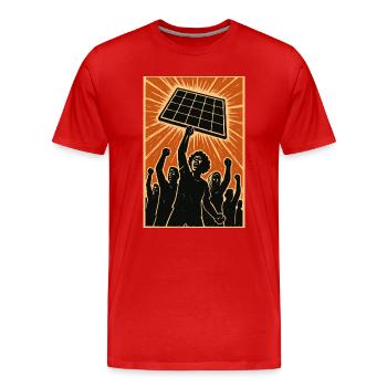 Power to the People – Literally - Men's Premium Organic T-Shirt - red - Front - Damien (186cm)