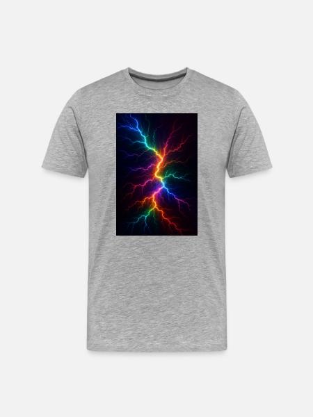 Rainbow Lightning Storm - Men's Premium Organic T-Shirt - heather grey
