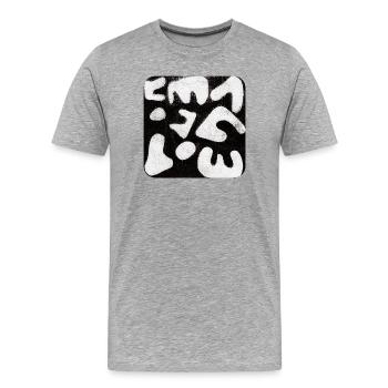 Abstrait Monoprint Impression d’art Tribal - T-shirt bio Premium Homme - gris chiné - Devant - Damien (186cm)