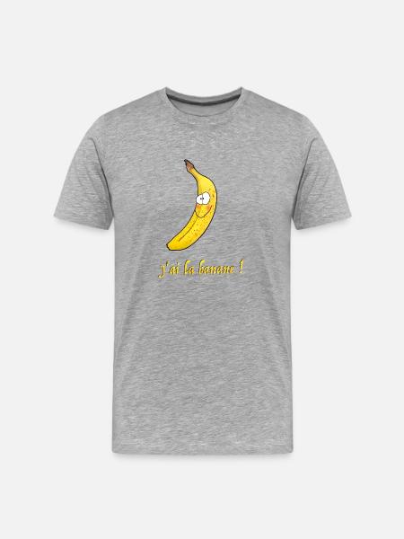 Smiling Banana with Fun Slogan - Men's Premium Organic T-Shirt - heather grey