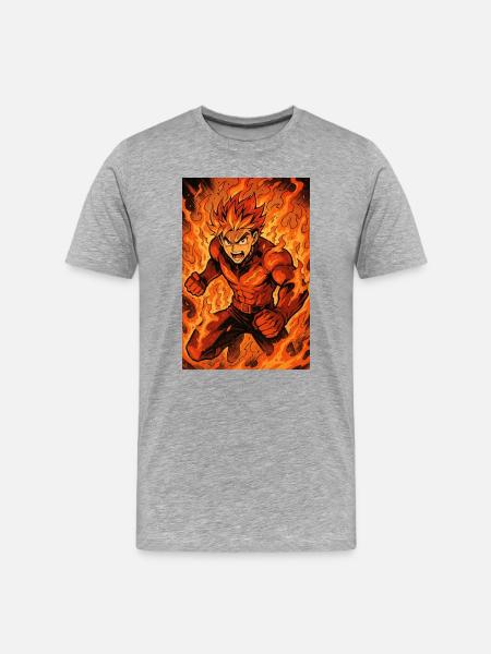 Fire Flame Fighter - Men's Premium Organic T-Shirt - heather grey