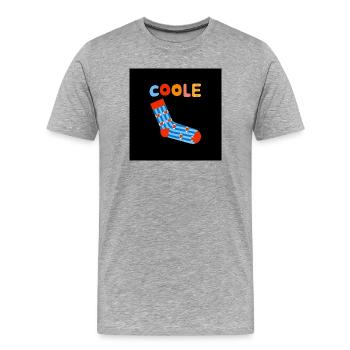 Chaussettes cool et dicton drôle - T-shirt bio Premium Homme - gris chiné - Devant - Damien (186cm)