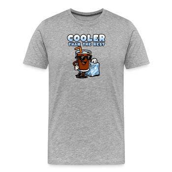 Cola-Figur mit Eiscreme und Sonnenbrille - Männer Premium Bio T-Shirt - Grau meliert - Vorne - Damien (186cm)