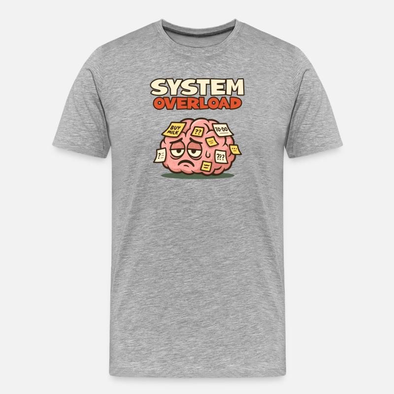 System Overload Gehirn - Männer Premium Bio T-Shirt - Grau meliert
