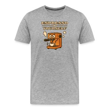 Espresso Yourself - Men's Premium Organic T-Shirt - heather grey - Front - Damien (186cm)