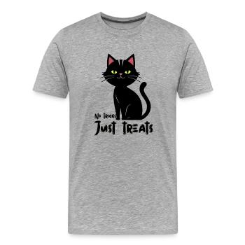 Leuchtende Katze Silhouette Illustration - Männer Premium Bio T-Shirt - Grau meliert - Vorne - Damien (186cm)