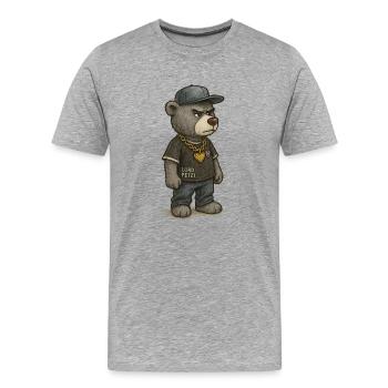Lord Petzi Gangsta - Männer Premium Bio T-Shirt - Grau meliert - Vorne - Damien (186cm)