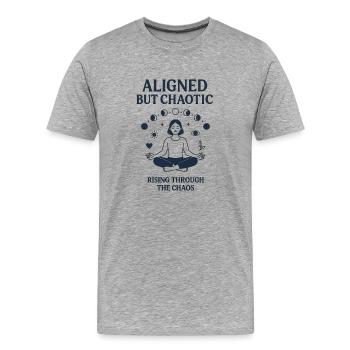 Conception de méditation équilibrée et chaotique - T-shirt bio Premium Homme - gris chiné - Devant - Damien (186cm)