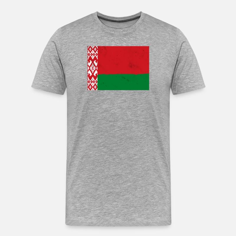 Flagge von Belarus - Männer Premium Bio T-Shirt - Grau meliert