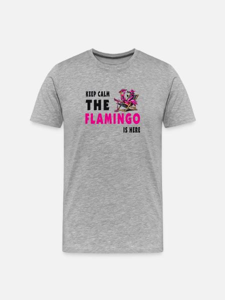 Keep Calm – Flamingo Style - Men's Premium Organic T-Shirt - heather grey