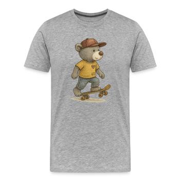 Lord Petzi Skater - Männer Premium Bio T-Shirt - Grau meliert - Vorne - Damien (186cm)