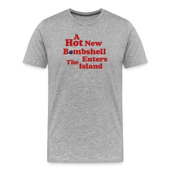 Hot New Bombshell Tea - Men's Premium Organic T-Shirt - heather grey - Front - Damien (186cm)
