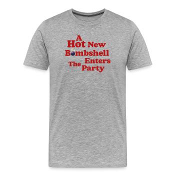 Bombshell Enters the Party - Men's Premium Organic T-Shirt - heather grey - Front - Damien (186cm)