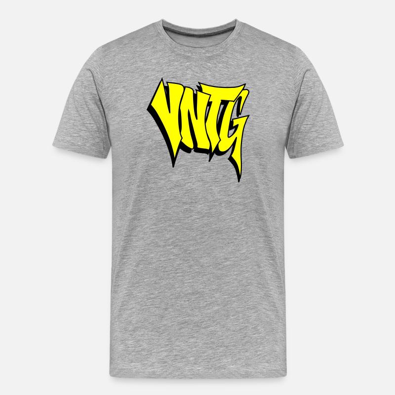 VNTG - Männer Premium Bio T-Shirt - Grau meliert
