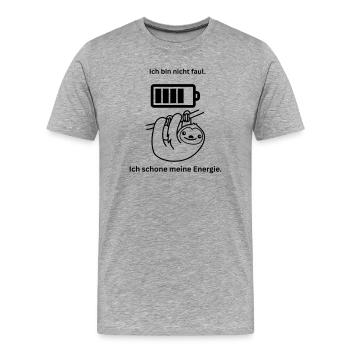 I'm not lazy - Men's Premium Organic T-Shirt - heather grey - Front - Damien (186cm)