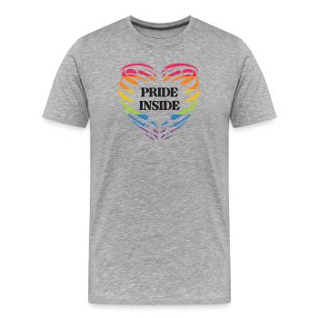 LGBT Pride Month - Pride Inside - Men's Premium Organic T-Shirt - heather grey - Front - Damien (186cm)